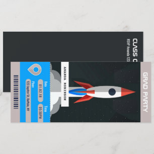 Invitation de billet de voyage de la soirée de gra