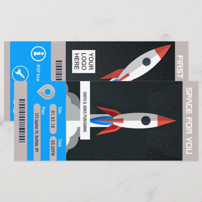 Invitation de billet de voyage pour une fête sur l (Devant / Derrière)