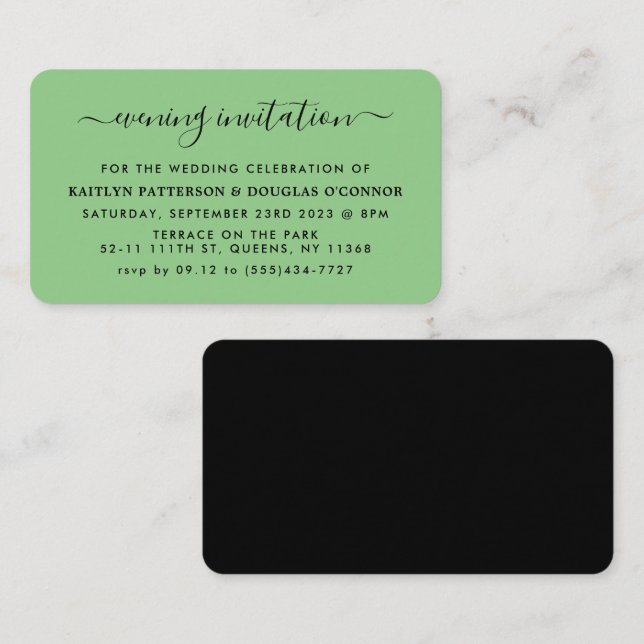 Invitation de billet d'événement du soir de script (Devant / Derrière)