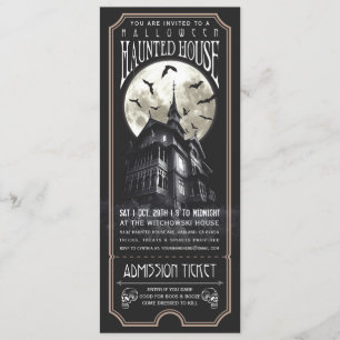 Invitation de billet maison hantée Halloween