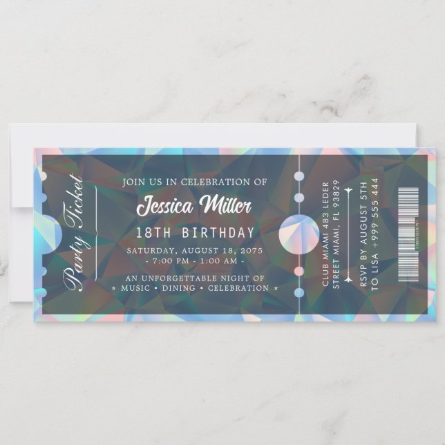 Invitation de billet Opal (Devant)