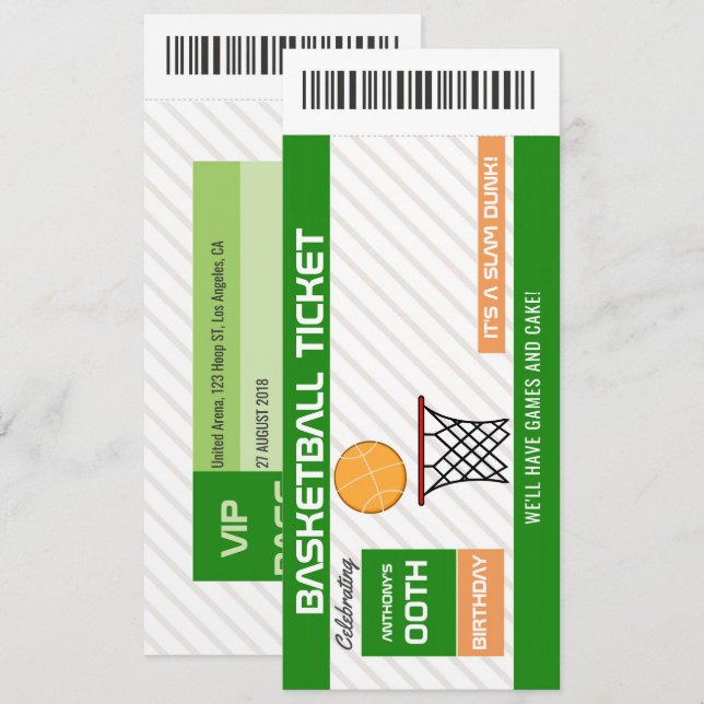 invitation de billet pour la fête d'anniversaire d (Devant / Derrière)