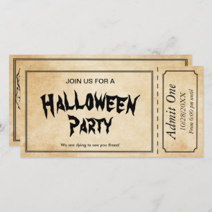 Invitation de billet pour la fête d'Halloween crân