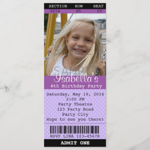 Invitation de billet (Violet) Photo -Théâtre/Film