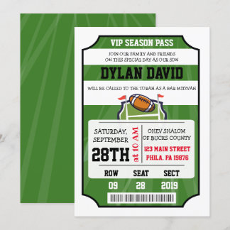 Invitation de billet VIP FOOTBALL Bar Mitzvah