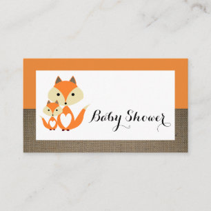 Invitation de billets Baby shower Orange Fox Burla