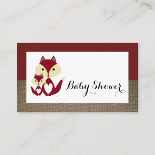 Invitation de billets de Baby shower Red Fox Burla