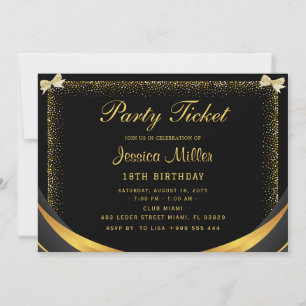 Invitation de billets de fête