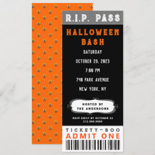 Invitation de billets de fête d'Halloween