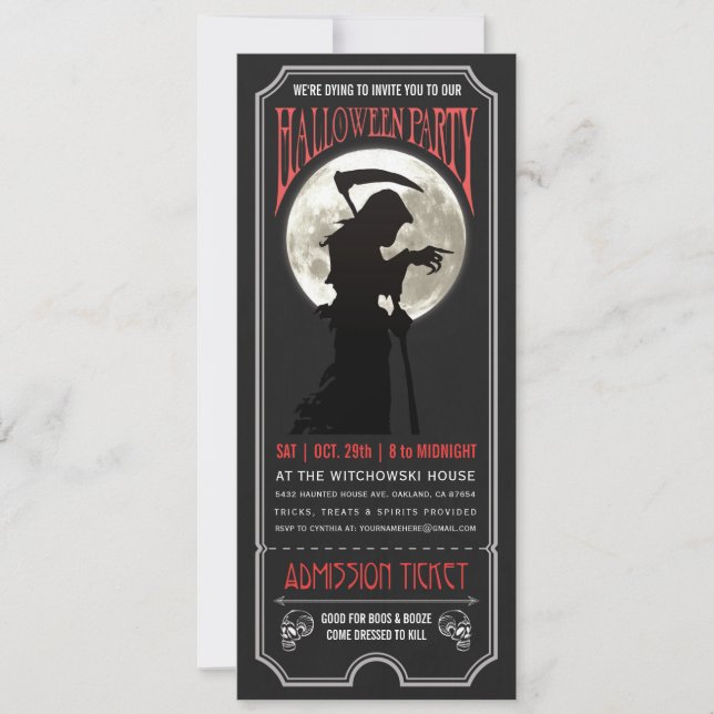Invitation de billets de fête d'Halloween (Devant)