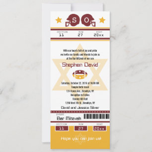 Invitation de Billets de Football Bar Mitzvah