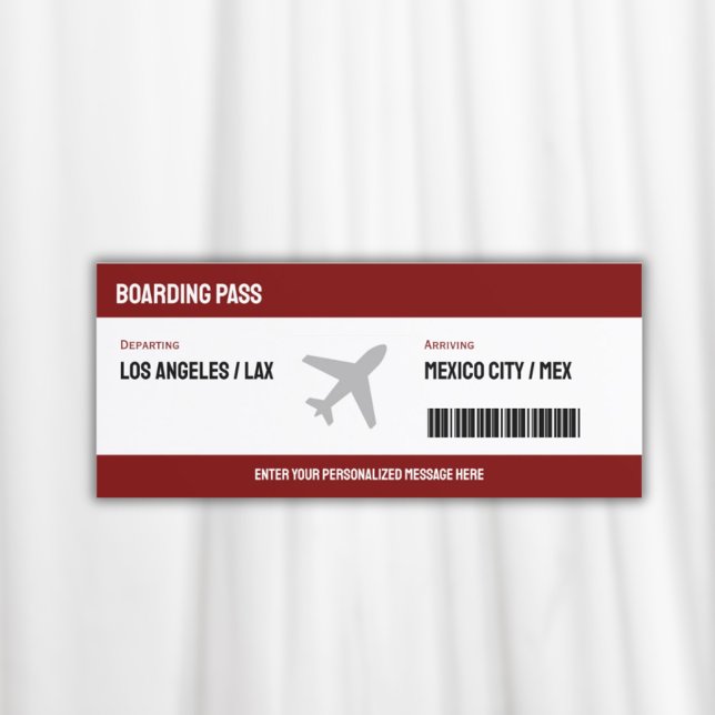Invitation de billets de l'avion du pass surprise (Surprise Boarding Pass Plane Ticket Invitation)
