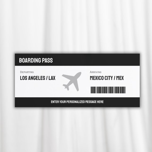 Invitation de billets de l'avion du pass surprise (Surprise Boarding Pass Plane Ticket Invitation)