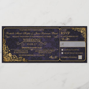 Invitation de billets de Mariage victorien avec RS