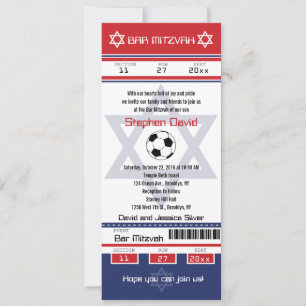 Invitation de billets de soccer Bar Mitzvah