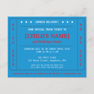 Invitation de billets de train de Express
