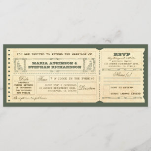 Invitation de billets vintages mariage et concepti