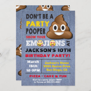 Invitation de Birthay à l'Emoji Party