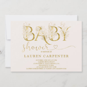 Invitation de Blush et Baby shower Gold