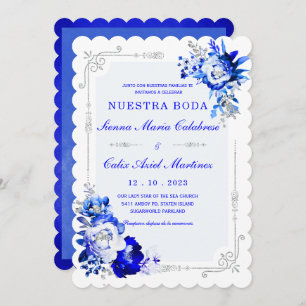 Invitation De Boda Originales y Elegantes en Azul Rey
