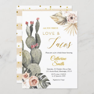 Invitation de Boho Cactus Love and Tacos Fête des 