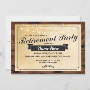Invitation de bois à la retraite Vintage de la par
