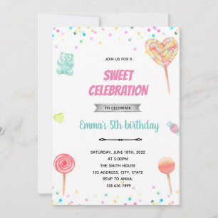 Invitation de bonbons Pastel