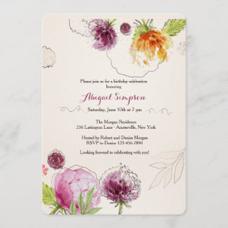 Invitation de bonheur de fleur
