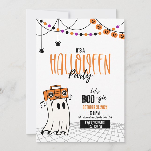 Invitation de Boo-gie Halloween Party (Devant)
