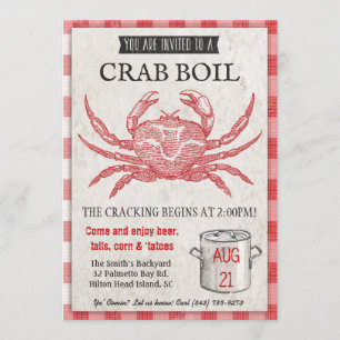 Invitation de bouillie de crabe de fruits de mer