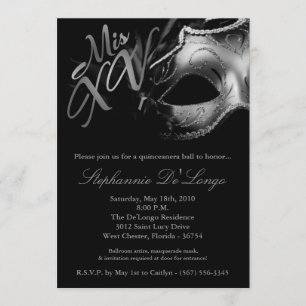 invitation de boule de Quinceanera du masque 15 de