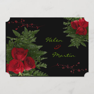 Invitation de bouquets de rose rouge