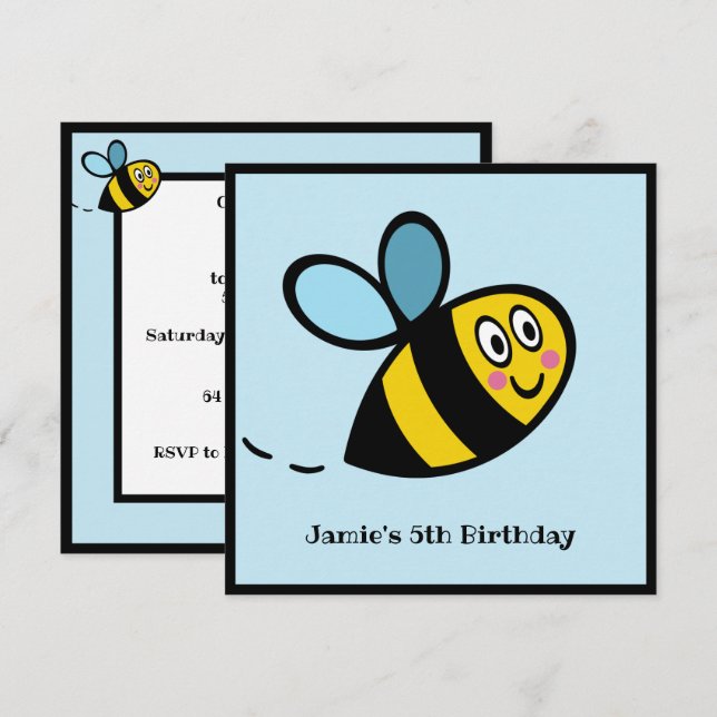 Invitation de bourdon personnalisé (Devant / Derrière)