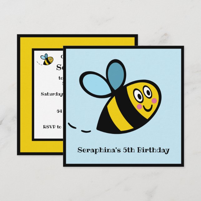 Invitation de bourdon personnalisé (Devant / Derrière)