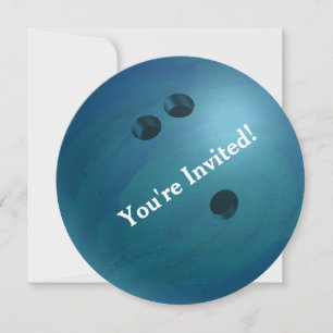 Invitation de Bowling Ball Blue Party