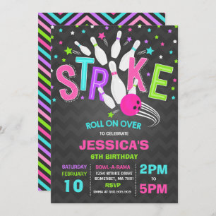 Invitation de Bowling Bowling Frappe d'anniversair