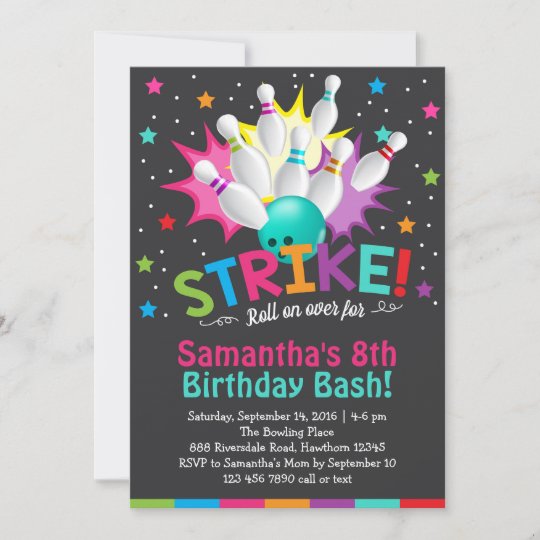 Invitation De Bowling Invitation D Anniversaire Zazzle Fr