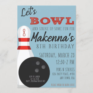 Invitation de Bowling Party
