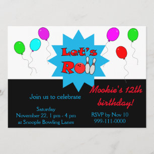 Invitation de Bowling personnalisée - Modèle Invit