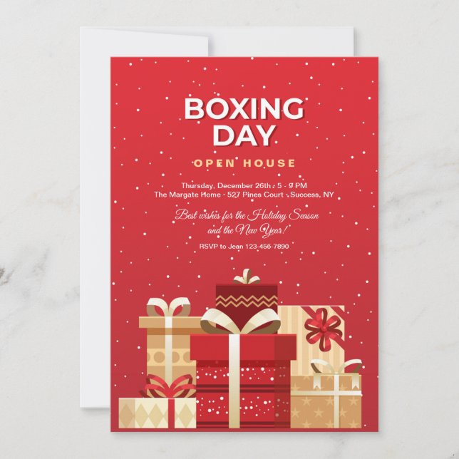 Invitation de Boxday en rouge (Devant)