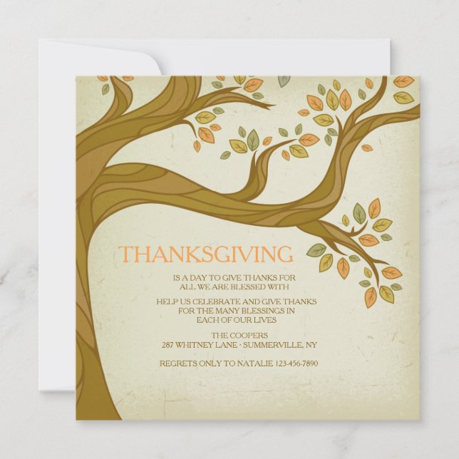 Invitation de branches gracieuses d'automne (Devant)