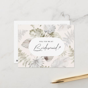 Invitation de Bridesmaid de luxe de feuillage Trop