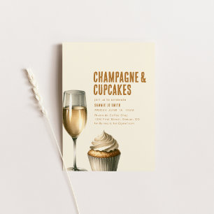 Invitation de Brunch Champagne and Cupcakes