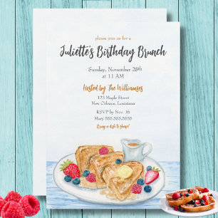 Invitation de brunch d'anniversaire au pain perdu
