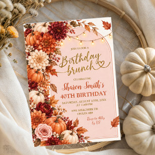 Invitation de brunch d'anniversaire Bohème Rustiqu