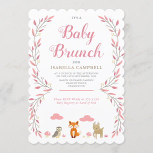 Invitation de brunch de bébé de région boisée