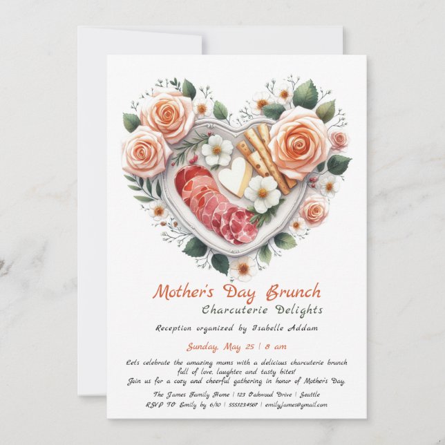 Invitation de brunch de charcuterie pour la fête d (Devant)