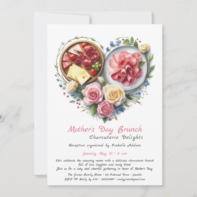 Invitation de brunch de charcuterie pour la fête d (Devant)