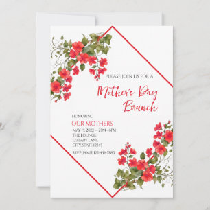 Invitation de brunch de la fête des mères à fleurs