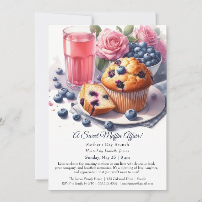 Invitation de brunch de la fête des mères - Affair (Devant)